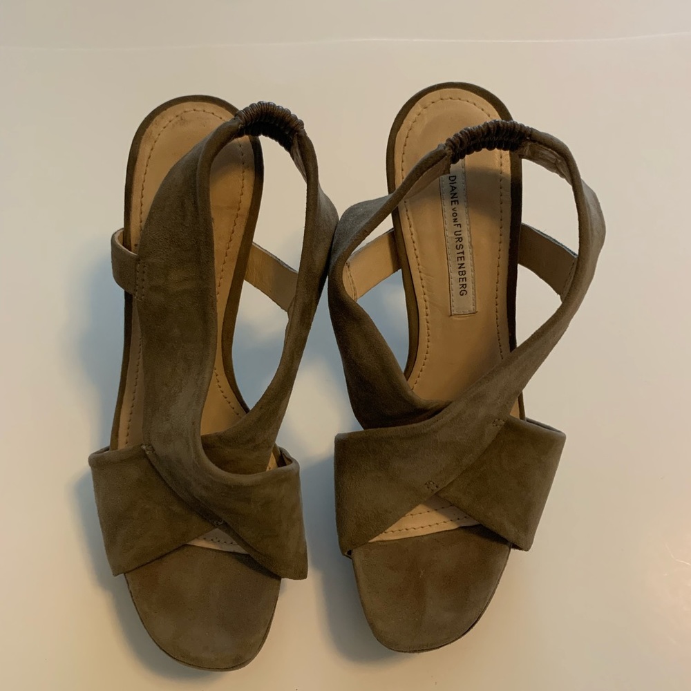 Diane Von Furstenberg platform sandals.